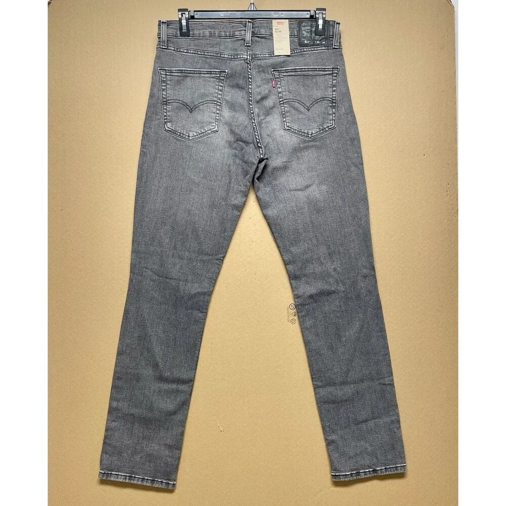 Levi’s 511 Slim Fit Distressed Men’s W36 L34 Grey Comfort Stretch Denim Jeans